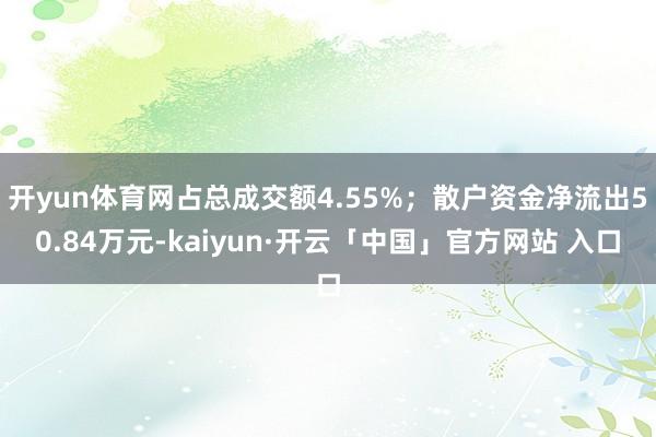 开yun体育网占总成交额4.55%；散户资金净流出50.84万元-kaiyun·开云「中国」官方网站 入口