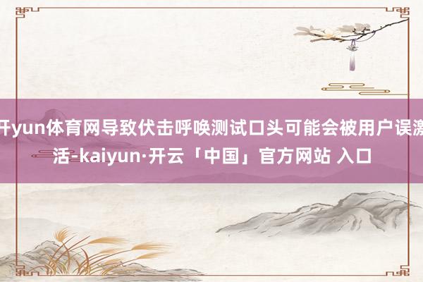 开yun体育网导致伏击呼唤测试口头可能会被用户误激活-kaiyun·开云「中国」官方网站 入口