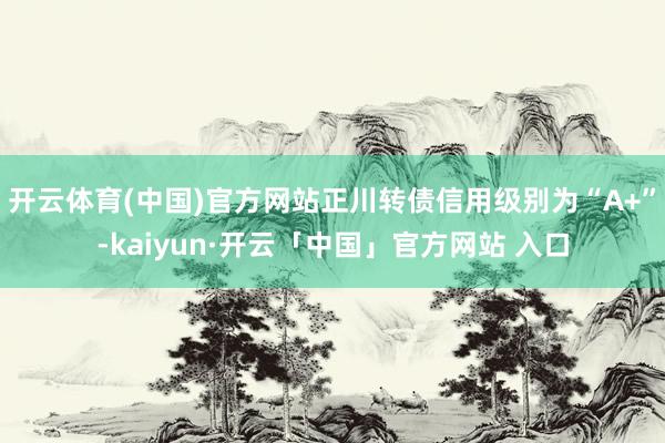 开云体育(中国)官方网站正川转债信用级别为“A+”-kaiyun·开云「中国」官方网站 入口