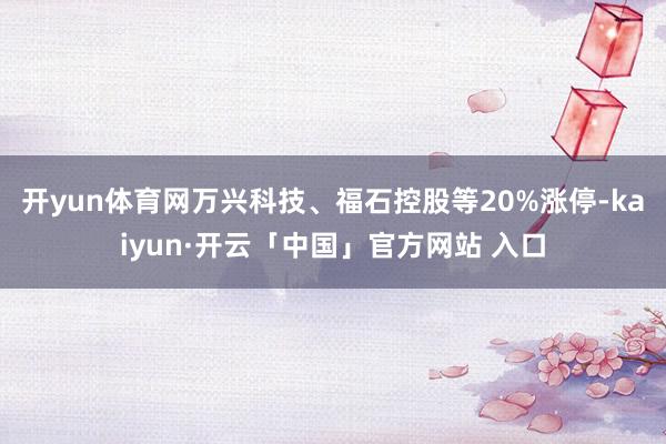 开yun体育网万兴科技、福石控股等20%涨停-kaiyun·开云「中国」官方网站 入口