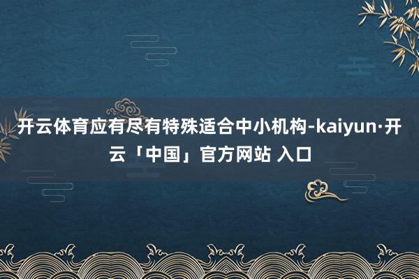 开云体育应有尽有特殊适合中小机构-kaiyun·开云「中国」官方网站 入口